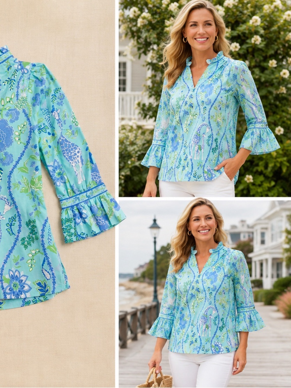 GRETCHEN SCOTT - Jungle Symphony Ruffleneck Tunic NWT - Picture 1 of 8